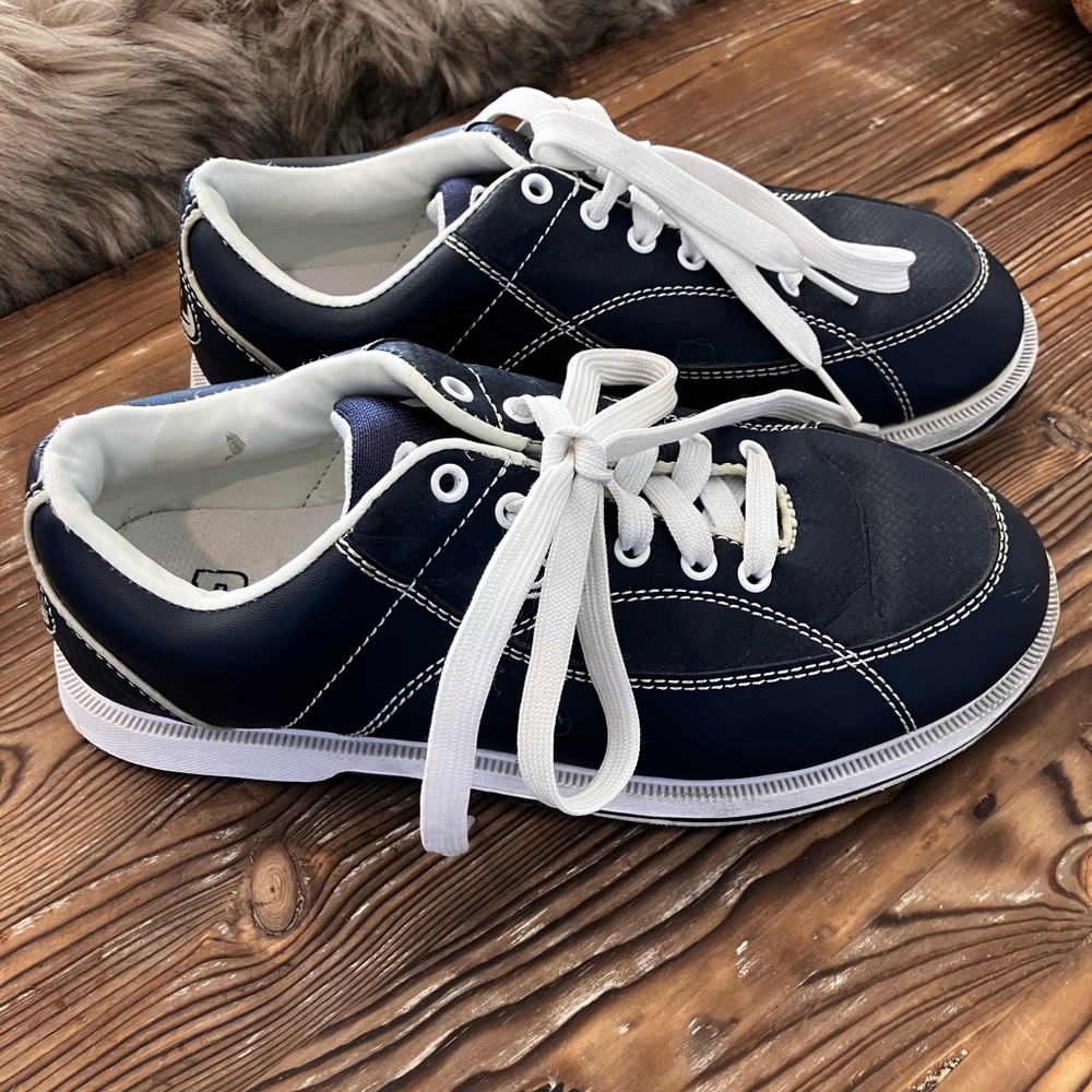 Stylish Navy Blue & White bowling shoes Slide-Rite by Dexter - Picture 2 of 7